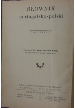 Słownik portugalsko - polski, 1927 r.