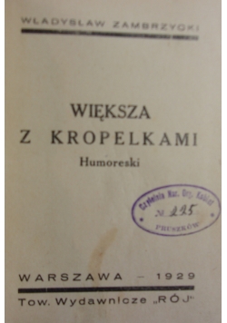 Większa z kropelkami, 1929r.