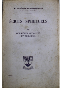 Ecrits Spirituels III 1940 r.