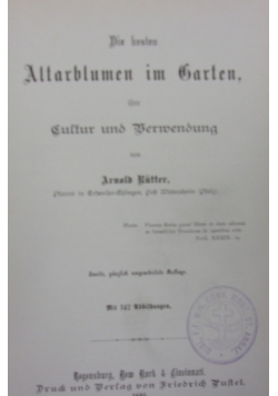 Die  besten Altarblaumen im Garten, 1895r.