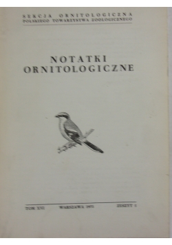 Notatki Ornitologiczne,zeszyt 5