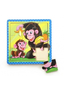 Puzzle drewniane małe Małpki