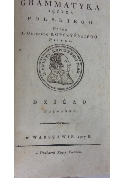 Grammatyka języka polskiego, 1817 r.