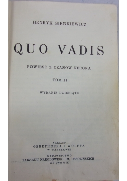 Quo Vadis, tom II, 1933 r.