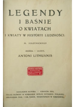 Legendy i baśnie o kwiatach i kwiaty w historyi ludzkości, 1914 r.