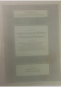 Impressionist and Modern Paintings and Sculpture