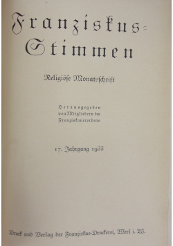 Fransistus Stimmen,1933r.