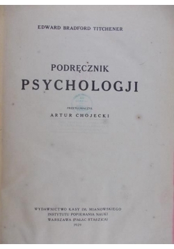 Podręcznik Psychologji, 1929 r.
