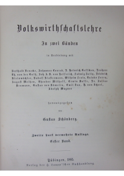 Volkswirthchaftslehre, 1885 r.