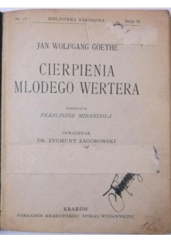 Cierpienia młodego Wertera, 1922 r.