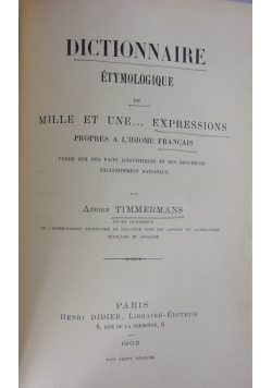 Dictionnaire, 1903r.
