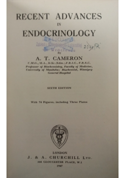 Recent Advances in Endocrinology 1947 r
