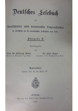 Deutsches lesebuch, 1895r.