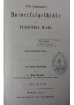 Ubbe Rohrbacher Universalgeschichte der katholischen Kirche. Dreiundzwanzigster Band, 1883 r.