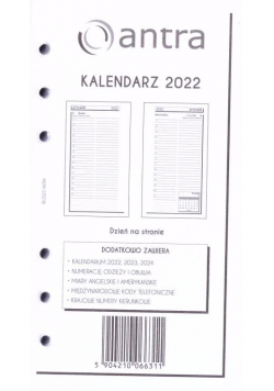 Kalendarz 2022 wkład B6 ST/DNS