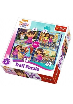 Puzzle 4w1 Dora i przyjaciele TREFL