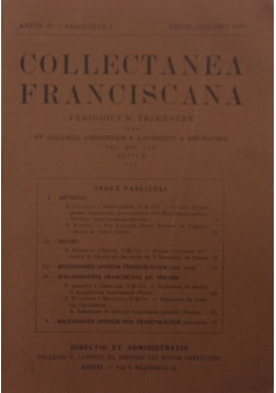 Collectanea Franciscana, 1936r.