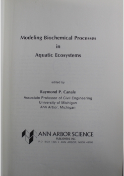 Modeling Biochemical Processes in Aquatic Ecosystems