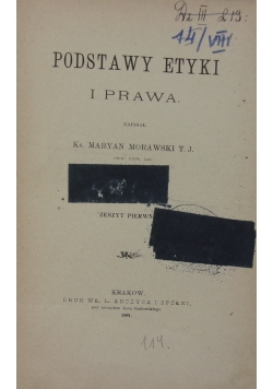 Podstawy etyki i prawa, 1891 r.