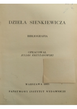 Dzieła Sienkiewicza. Bibliografia