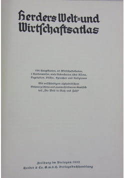 Herdes Welt und Wirtschaftsatlas/Die Welt in mass und zahl, 1932 r.