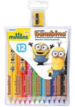 Kredki ołówkowe 12 kolorów Minionki bls BAMBINO
