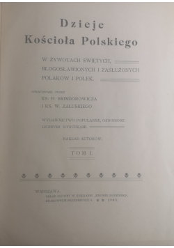 Dzieje Kościoła polskiego Tom I, 1903 r.