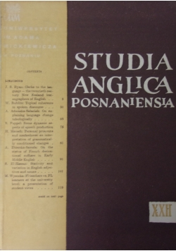 Studia Anglica Posnaniensia XXII
