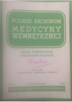 Polskie archiwum medycyny wewnętrznej nr.7