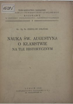 Nauka św. Augustyna o kłamstwie na tle historycznym, 1948 r.