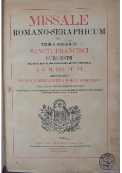 Missale romano - seraphicum, 1878 r.