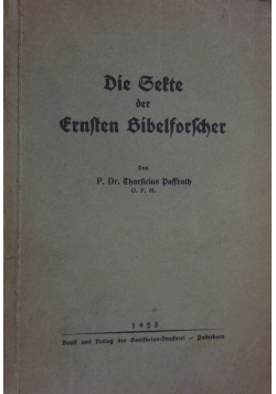 Die Gefte der ernsten bibelforscher, 1925r.