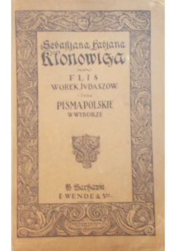 Flis,WorekJudaszów i inne pisma polskie w wyborze, 1920r.