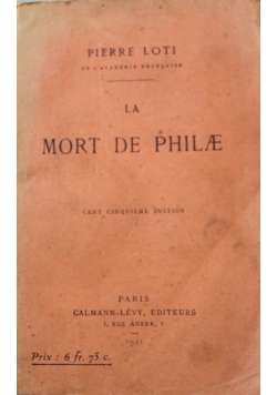 La Mort de Philae 1921 r.
