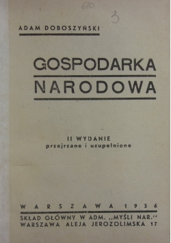 Gospodarka narodowa, 1936 r.