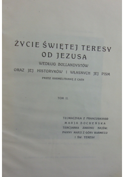 Życie świętej Teresy od Jezusa, 1927 r.
