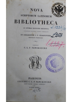 Bibliotheca Nova Scriptorum Latinorum 1835 r