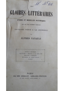 Les Gloires Litteraires 1861 r.