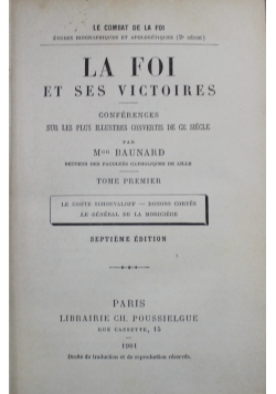 La Foi Et Ses Victoires Tom I i II  ok 1902 r.