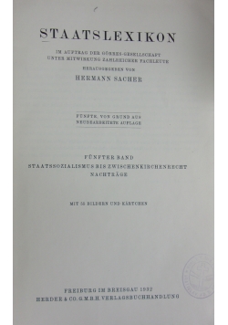 Staatslexikon tom V, 1932r.