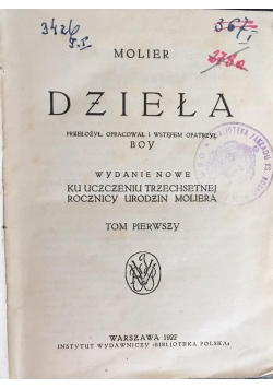 Dzieła Tom I, 1922 r.