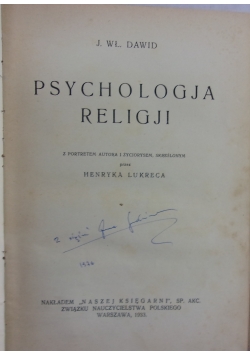 Psychologja Religji,1933r.