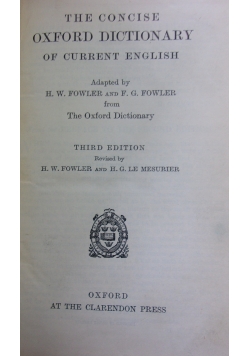 The consice oxford dictrionary of current english