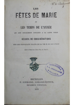 Les Fetes de Marie 1870 r.