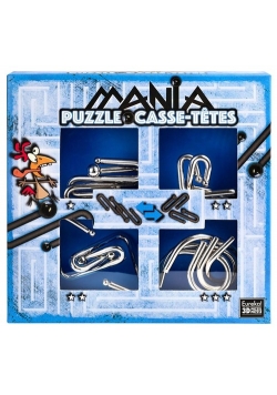 Łamigłowki metalowe 4 sztuki Puzzle-mania zestaw niebieski