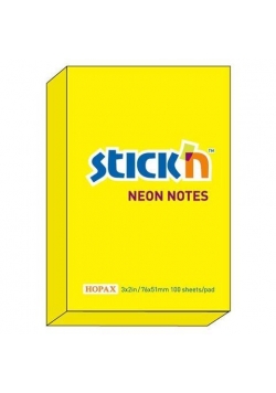 Notes samoprzylepny żółty neon 76x51mm