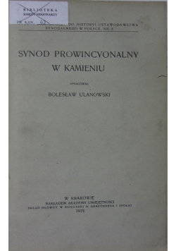 Synod prowincjonalny w kamieniu, 1915 r.