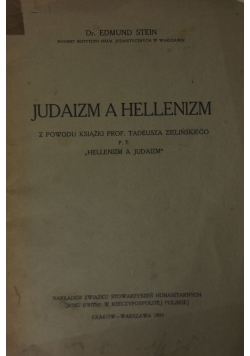 Judaizm a hellenizm, 1929 r.