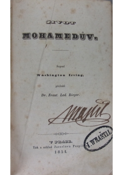 Żivot Mohameduv, 1854 r.