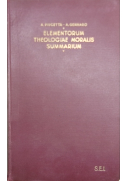 Elementorium theologiae moralis summarium, 1933 r.
